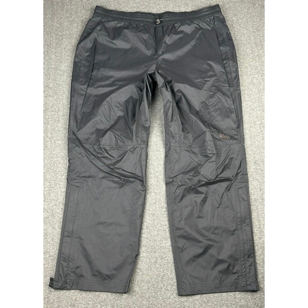 REI Co-op Mens XL Petite Rain Pants Gray Waterproof Ripstop Hiking Trousers